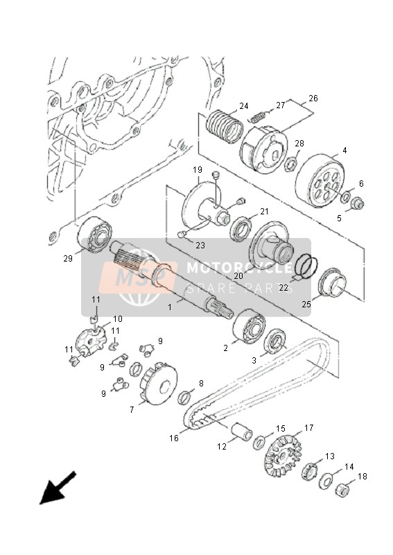 Yamaha XC125 CYGNUS X 2007 Embrague para un 2007 Yamaha XC125 CYGNUS X